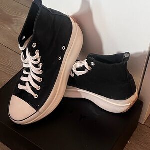Steve Madden Black and White Platform Sneakers